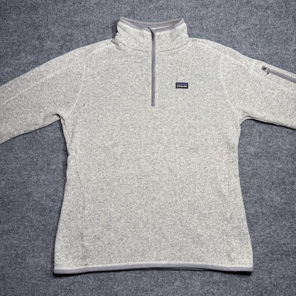 Patagonia Women's Better Sweater 1/4 Zip Pullover Birch White- Size Large